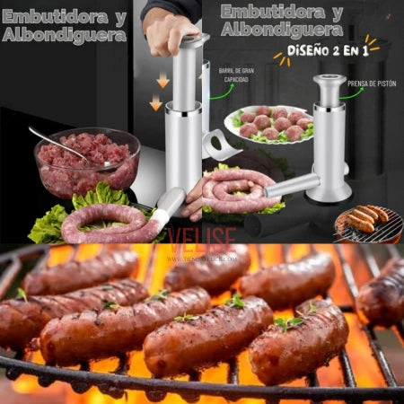 Embutidora De Salchichas Manual 2 En 1