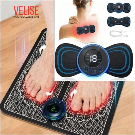 Pack: Alfombra masajeadora de pies + Mini masajeador muscular
